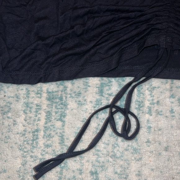 NEVER WORN BLACK CROP TOP WITH LACE DOWN MIDDLE - Picture 2 of 5